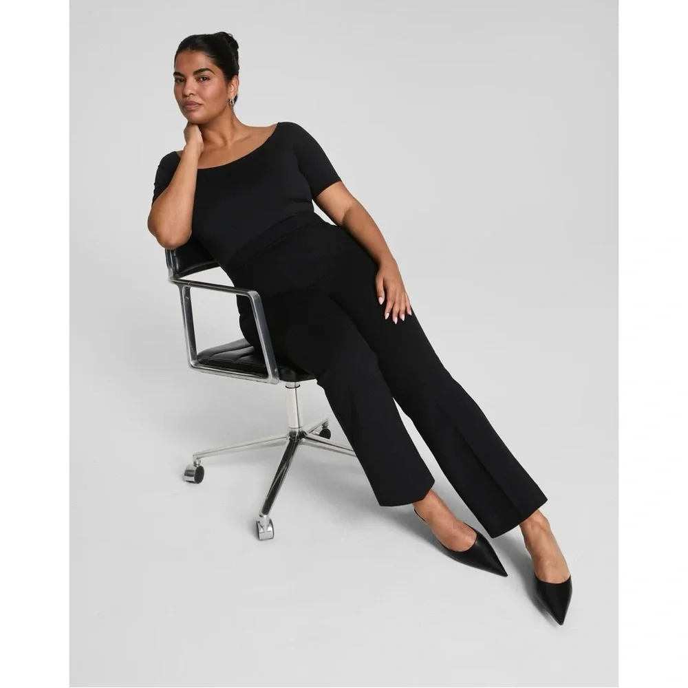 Spanx SPANXsupersmooth PerfectFit Ponte Kick Flare Pant in Classic Black‎